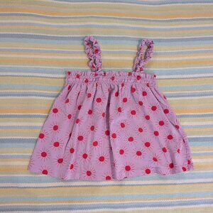 ⭐ Hanna Andersson Pink sun-print Smocked Sleeveless top size 10